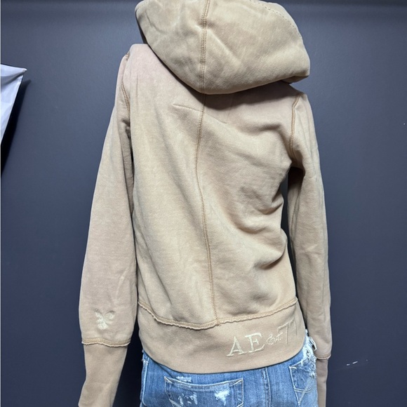 American Eagle Vintage Y2K Faux-Fur Hood-Lined Hoodie - Picture 3 of 7